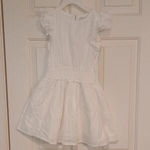 Vineyard Vines White Ruffle Sleeve Smocked Waist Dress